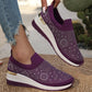 👟✨ Andningsbara mesh-sneakers med strass för dam