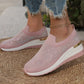 👟✨ Andningsbara mesh-sneakers med strass för dam