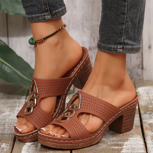 🔥2025 Ny 50% rabatt Varmt salg🔥  Mote ortopediske sandaler med åpen tå og høy hæl