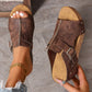 Dammode Peep Toe Wedge Platform Sandaler