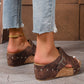 Dammode Peep Toe Wedge Platform Sandaler