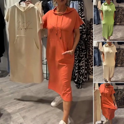 🔥2025 Hot 50%🔥Damekjole med korte ermer og hette