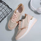 Dame–Casual Mesh Sneakers med Snekkerhæl og Sidelås