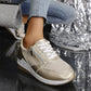 Dame–Casual Mesh Sneakers med Snekkerhæl og Sidelås