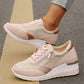 Dame–Casual Mesh Sneakers med Snekkerhæl og Sidelås