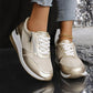 Dame–Casual Mesh Sneakers med Snekkerhæl og Sidelås