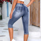 Jeans med høy midje og snøring for kvinner