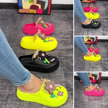 💖HETEREA 2025 49% RABATT  🌈 Tøfler for kvinner med pusteevne og blomsterdekorasjon 🌴