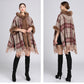 Faux rabbit fur collar hooded cape