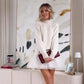 💖SISTE DAGS KAMPANJE - 49 % RABATT 💖 Ribbestrikket turtleneck-genser for kvinner Tulle minikjole