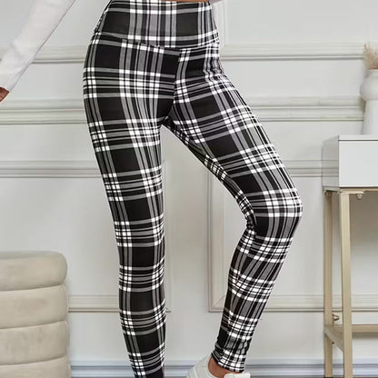 komfortabel innlining leggings med rutemønster for kvinner – myke, elastiske og stilige vinterklær 🧣
