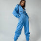 Komfortabel ensfarget jumpsuit med hette for kvinner