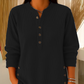 Kvinners Henley-topper i corduroy med knapper