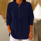 Kvinners Henley-topper i corduroy med knapper