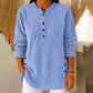Kvinners Henley-topper i corduroy med knapper