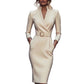 ✨Elegant nyhet!💃Elegant V-hals slim fit kjole for kvinner