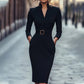 ✨Elegant nyhet!💃Elegant V-hals slim fit kjole for kvinner