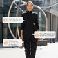 Asymmetrisk todelt dress med høy hals