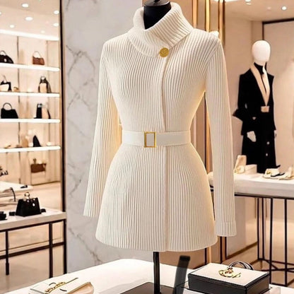 Ribbestrikket bodycon-kjole for kvinner