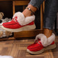 Varme, plysjfôrede loaferslippers med spenne