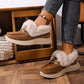 Varme, plysjfôrede loaferslippers med spenne