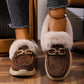 Varme, plysjfôrede loaferslippers med spenne
