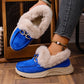 Varme, plysjfôrede loaferslippers med spenne