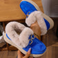 Varme, plysjfôrede loaferslippers med spenne