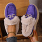 Varme, plysjfôrede loaferslippers med spenne
