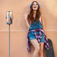 Uttrekkbar Bluetooth-selfiestang med stativ
