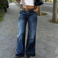 Retro-flarejeans for kvinner med lommer