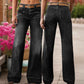 Retro-flarejeans for kvinner med lommer