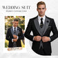 💎 50 % RABATT! 💎 Moderne bryllupssett i kontrastfarger – 3-delt slim fit-sett i dristig svart og lyseblått (8 farger!) 👔✨
