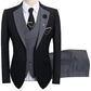 💎 50 % RABATT! 💎 Moderne bryllupssett i kontrastfarger – 3-delt slim fit-sett i dristig svart og lyseblått (8 farger!) 👔✨