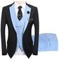 💎 50 % RABATT! 💎 Moderne bryllupssett i kontrastfarger – 3-delt slim fit-sett i dristig svart og lyseblått (8 farger!) 👔✨