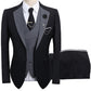 💎 50 % RABATT! 💎 Moderne bryllupssett i kontrastfarger – 3-delt slim fit-sett i dristig svart og lyseblått (8 farger!) 👔✨