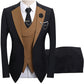 💎 50 % RABATT! 💎 Moderne bryllupssett i kontrastfarger – 3-delt slim fit-sett i dristig svart og lyseblått (8 farger!) 👔✨