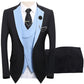 💎 50 % RABATT! 💎 Moderne bryllupssett i kontrastfarger – 3-delt slim fit-sett i dristig svart og lyseblått (8 farger!) 👔✨