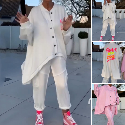 Oversized asymmetrisk loungewear-sett