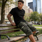 🟩 50 % RABATT 🗺️ | Camouflage-cargoshorts for menn – mange lommer og avslappet passform