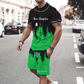 👕 50 % RABATT NÅ! 🔥 Sett med T-skjorte og shorts med grafisk trykk for menn – mykt stoff, iøynefallende design og perfekt for sommerdager ☀️