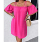 🔥SPESIALTILBUD 49 % RABATT!👗 Elegant ensfarget minikjole for damer