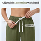 Linen-fritidsbukser for damer, 7/8-lengde