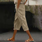 Linen-fritidsbukser for damer, 7/8-lengde