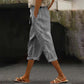 Linen-fritidsbukser for damer, 7/8-lengde