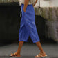 Linen-fritidsbukser for damer, 7/8-lengde