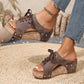 Peep-toe-sandaler med kilehæl for damer