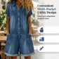 💥✨Tidsbegrenset spesialtilbud med 55 % rabatt – Korte, uformelle denim-overalls for damer