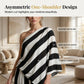 💃 50 % RABATT I BEGRENSET TID! ✨ Asymmetrisk stripesett for damer – én skulder, vide ben, luftig 🍂