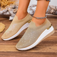 Dame Slip-On Sneakers med Rhinstein Sommerfuglmotiv